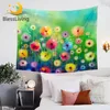 BlessLiving Spring Floral Tapestry Wall Hanging Colorful Flower Decorative Wall Carpet Luxury Bedspreads Watercolor Bed Sheets 1