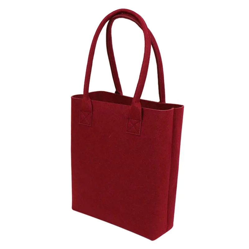 Wine red Женская сумка из войлока, Повседневная сумка через плечо, женская сумка из войлока, Экологичная сумка, сумки для покупок, одноцветные войлочные сумочки - Цвет: Wine red