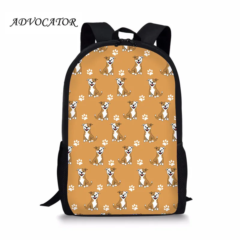 Cartoon Pitbull Printing Children Schoolbag Large Size Backpack for Teenager Boys and Girls Mochila Feminina Escolar Mochilas