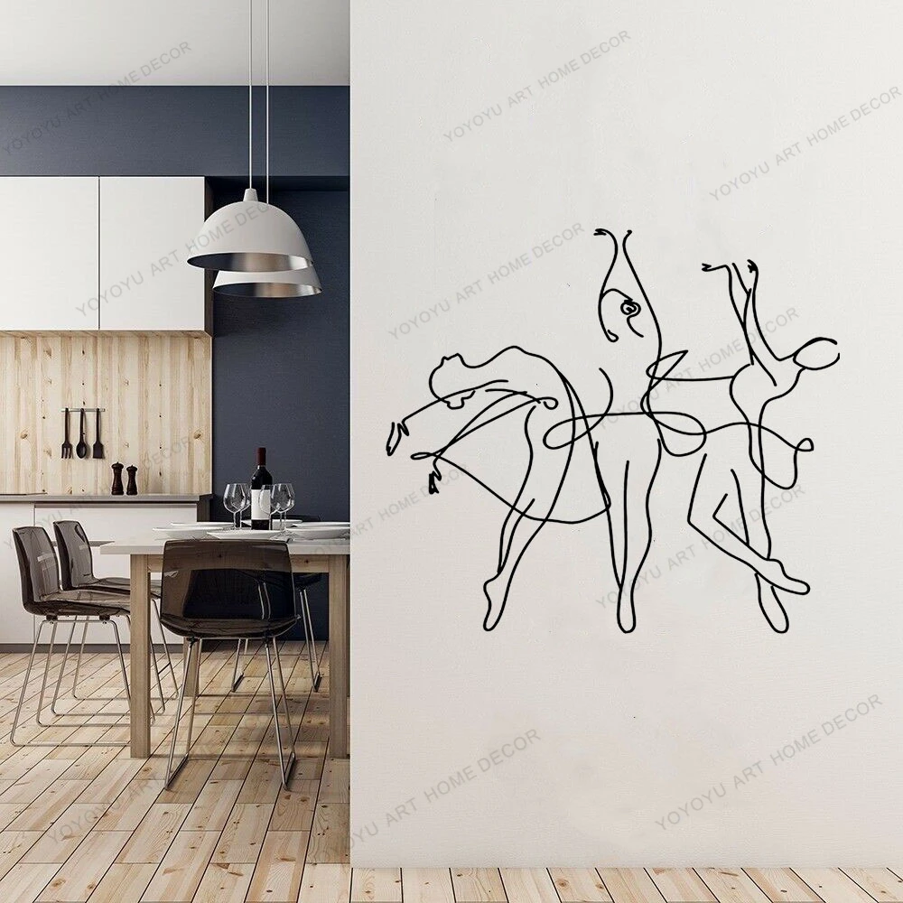 Художественная Настенная Наклейка с рисунком танцевальной линии для домашнего декора, модные настенные наклейки для гостиной, съемные настенные наклейки на День святого Валентина CX1581 Художественная Настенная Наклейка с рисунком танцевальной линии для домашнего декора, модные настенные наклейки для гостиной, съемные настенные наклейки на День святого Валентина CX1581