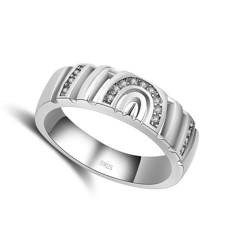 Женское и мужское кольцо из серебра 925 пробы с кристаллами|engagement ring|fashion engagement ring925