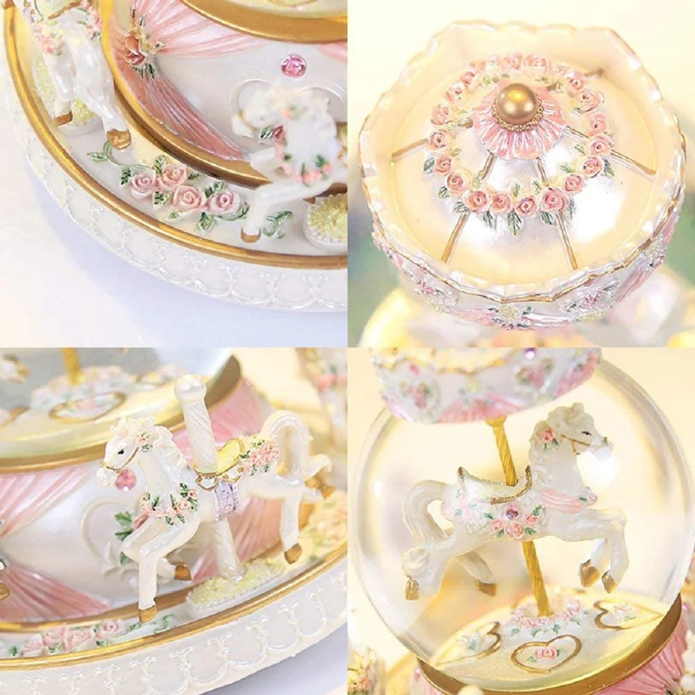 Музыкальная шкатулка Merry-go-round хрустальный шар снежная музыкальная подарок на