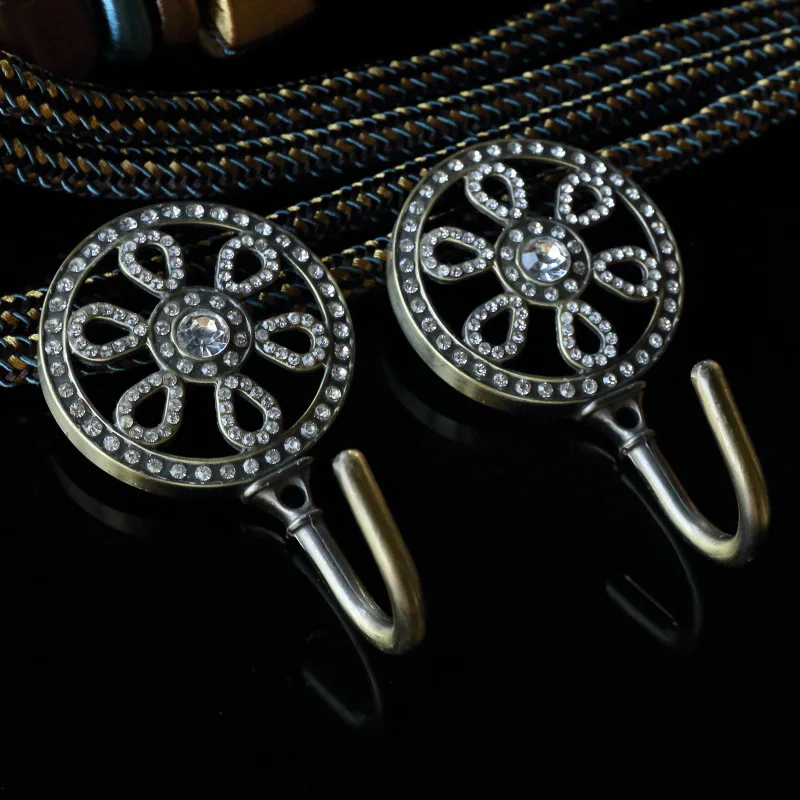 1 пара Европейская ретро золотая инкрустированная Круглая Большая Цветочная