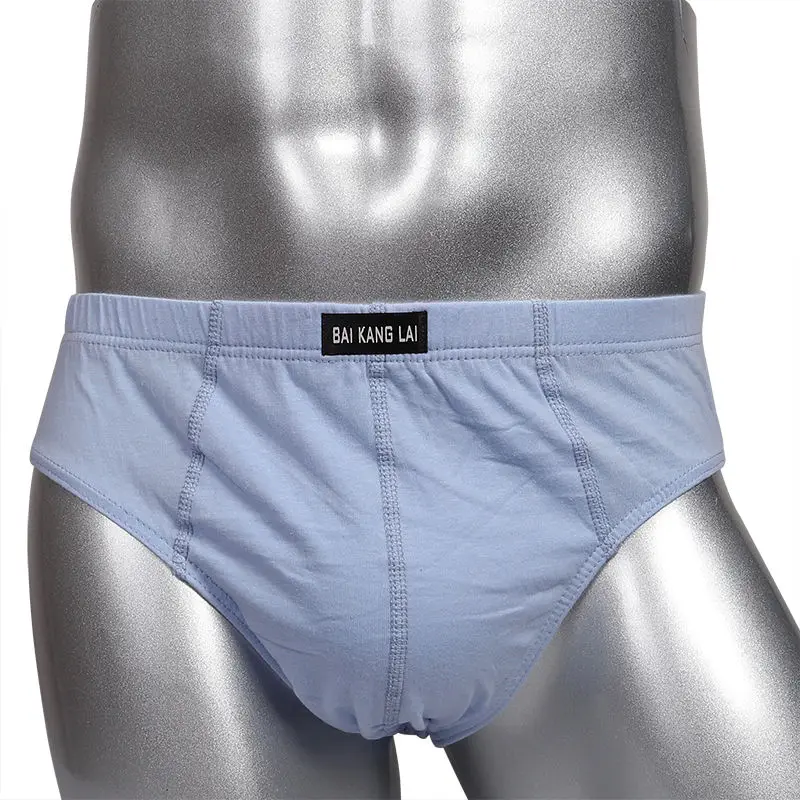 

5PCS/Lot 100% Cotton Briefs Men Underwear Men'S Comfortable Middle-Aged Solid Color Large Size Fat Mid-Waist Pants Free Shipping