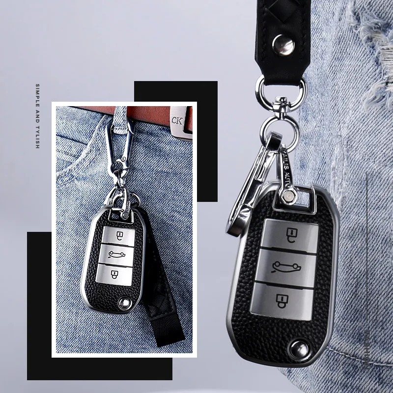 

TPU Soft Rubber Car Key Case Cover Key Chain Key Bag Shell Protector for Peugeot 308 408 3008 4008 508 2008 Car Accessories