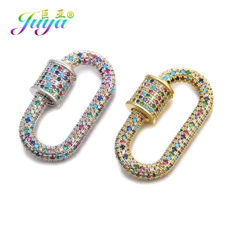

Juya 2021 DIY Jewelry Making Supplies Decorative Spiral Locket Screw Clasps Accessories For Carabiner Pendant Necklace Handmade