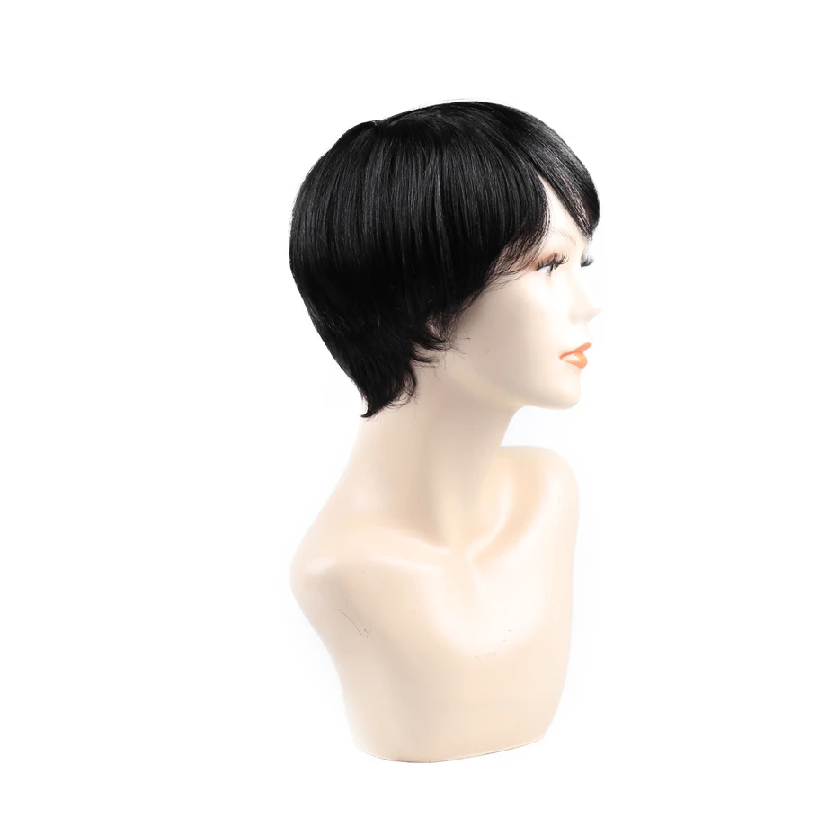 Парики из человеческих волос короткие бразильские прямые парики Короткие для