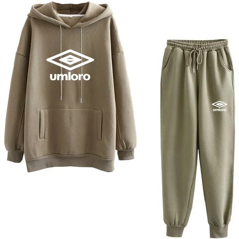 

Two Piece Set Casual Fleece Tracksuit Women Winter 2021 Women's Sets Oversized Hooded Long Sleeve Hoodie Sport Pants Lady Suit