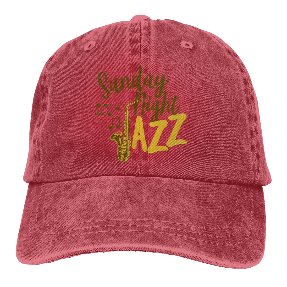 

Jazz Saxophone men womans Retro Washed Cowboy hat Baseball Cap