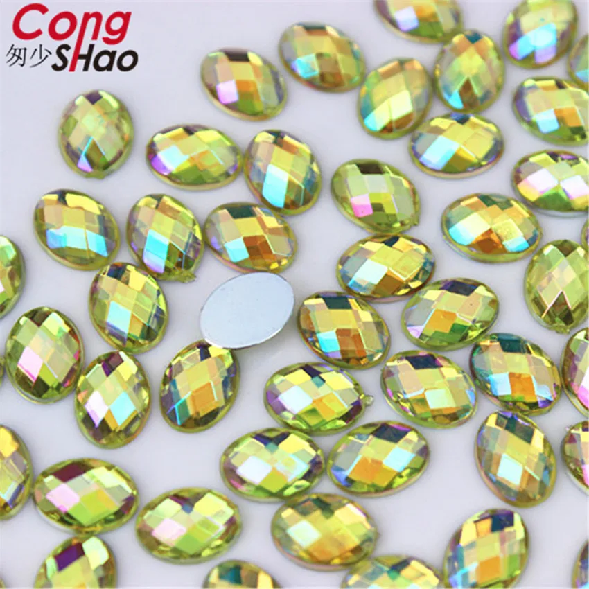 100pcs 6*8mm Oval 3D Nail Art Stones flatback AB crystals Acrylic Rhinestone trim phone DIY not hotfix Face Decoration WC467 | Дом и сад