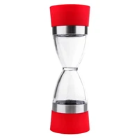 2 in 1 salt and pepper mill hourglass shape spice grinder shaker kitchen gadgets cooking tools manual pepper grinderred