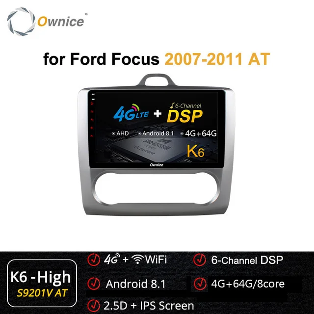 Ownice 8-ядерный Android 10 9 &quotдля FOCUS 2007-2011 в автомобиле 2Din Радио DVD плеер carplay 4G 64G 360 Panorama