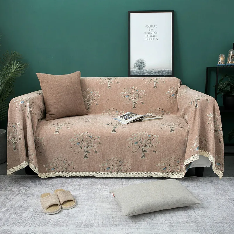 

Chenille Couch Cover Lace Sofa Towel Furniture Covers Sofa Bed Blanket Armrest Sofa Slipcover Nonslip American Settee Covers