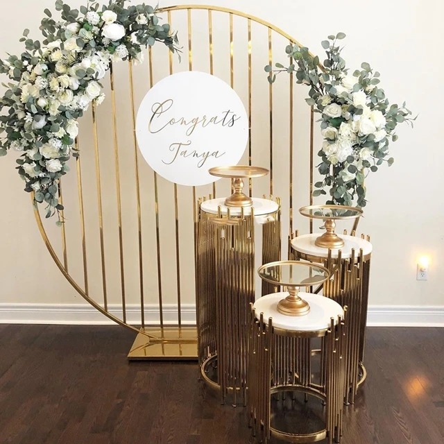 

NO big circle) 3pcs/set)Wedding Backdrop pedestal Artificial Flower Stand Round Metal Arch cylinder plinth stand sunyu2585