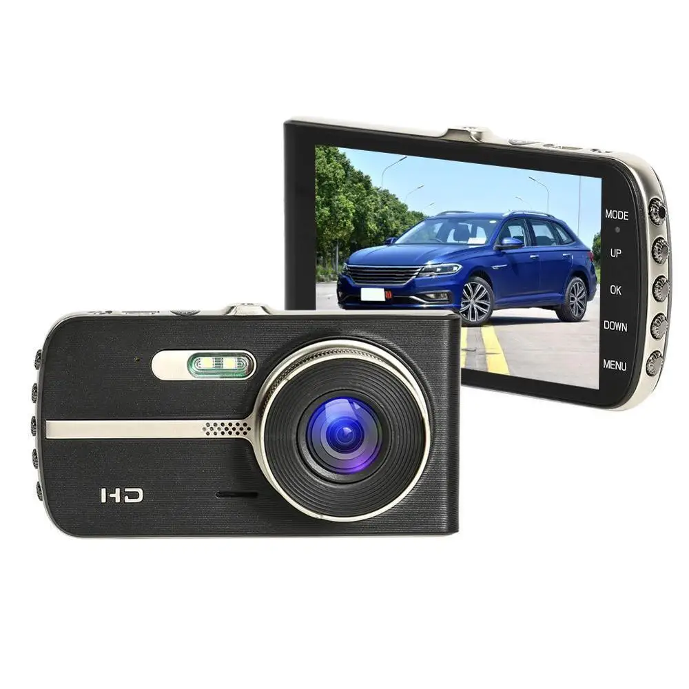 Dashcam Видеорегистраторы для автомобилей 4 дюймовый FHD 1080P Камера Двойной объектив
