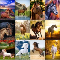 5d diy diamond painting full squareround drill horse mosaic animal embroidery cross stitch natural scenery home decor art gift