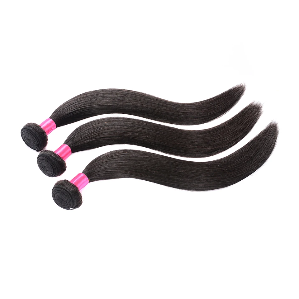 Каризма Набор волос Brazilian Hair Weave с замыканием Straight Bundles With Closure.