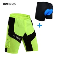 wosawe men cycling mtb shorts mountain loose fit plus padded underwear reflective mtb road bike bicycle short pants