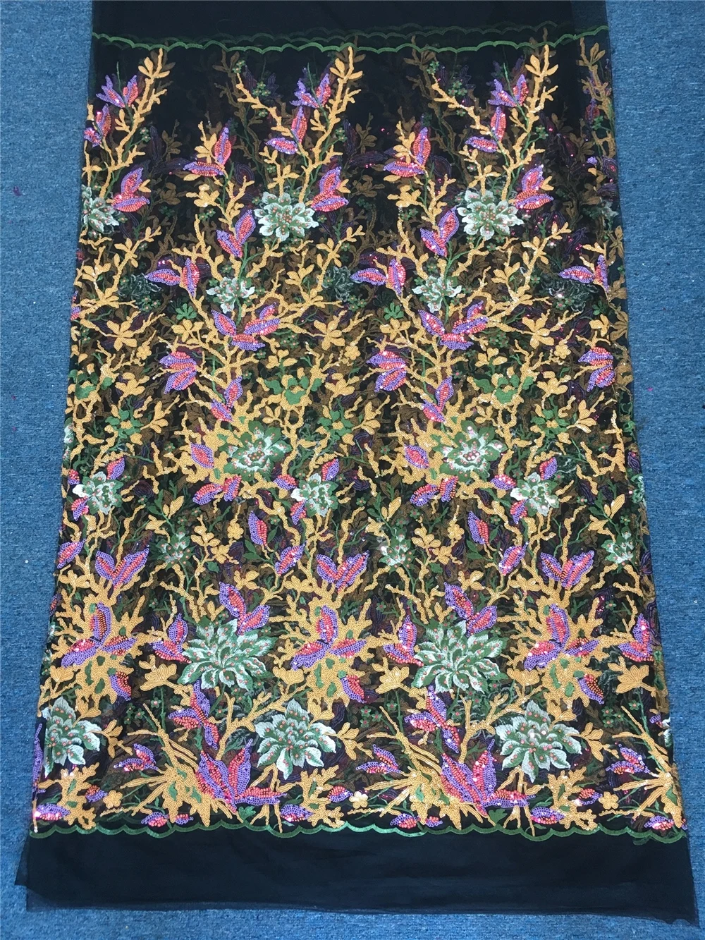 Французская кружевная ткань с блестками Anna Высококачественная вышитая