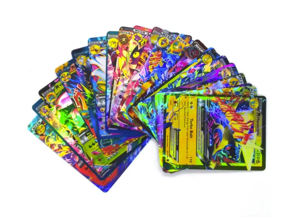 324 100 200 шт. английский EX GX усилительный насос Мега карточные игрушки pokemones