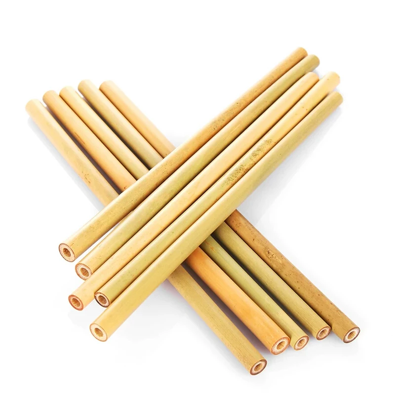 

5Pcs Natural Bamboo Straws Organic Reusable Drinking Straw Eco Friendly Cocktail Drink Straw With Brush Wedding Party Bar Supply