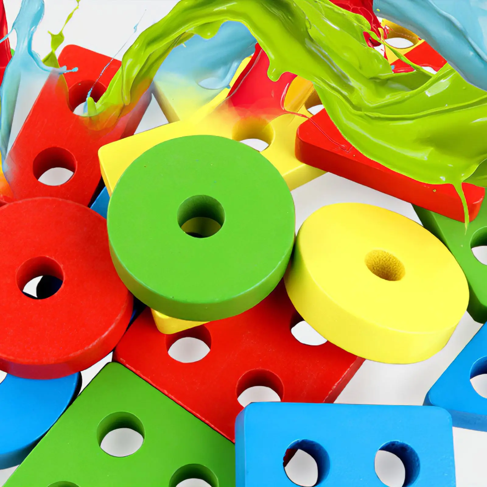 

Baby Wooden Colorful 3D Puzzle Geometric Matching Shape Board Cognitive Board Early Childhood Education Board Educational Toys