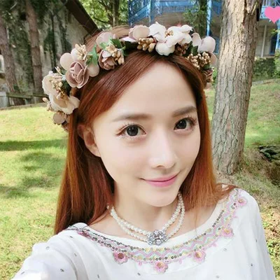 Свадебный веночек пляжная одежда с цветком Повязка на голову Цветочная