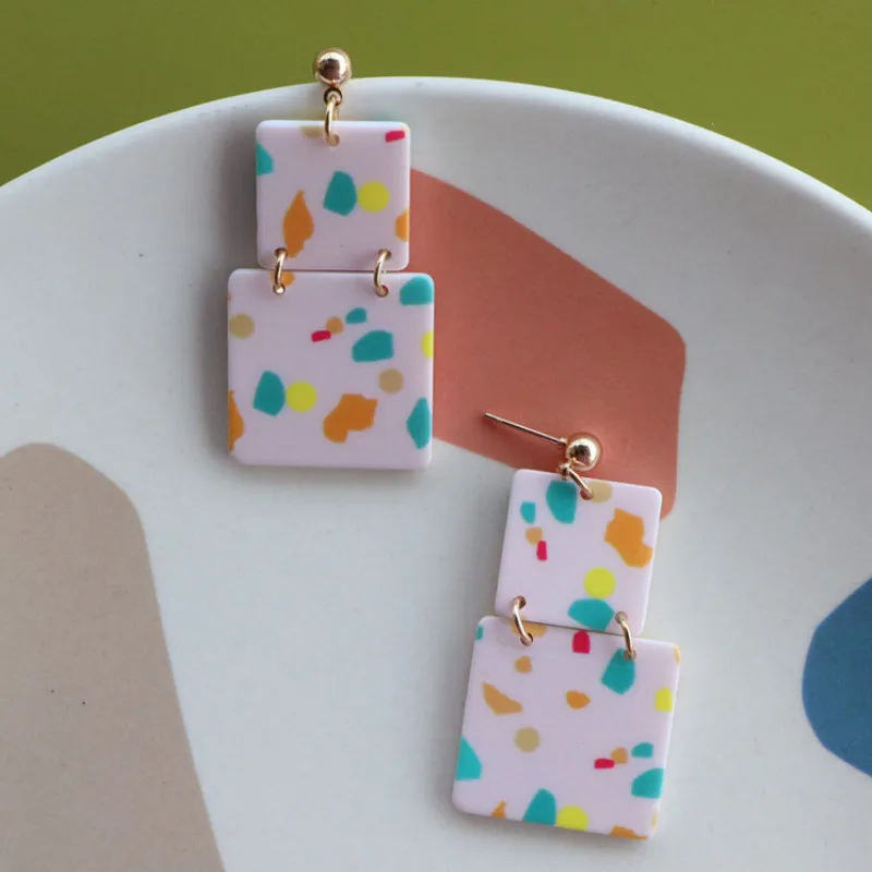 

New Cearive Trendy Acrylic Dangle Earrings Personality Simple Ear Jewelry for Women