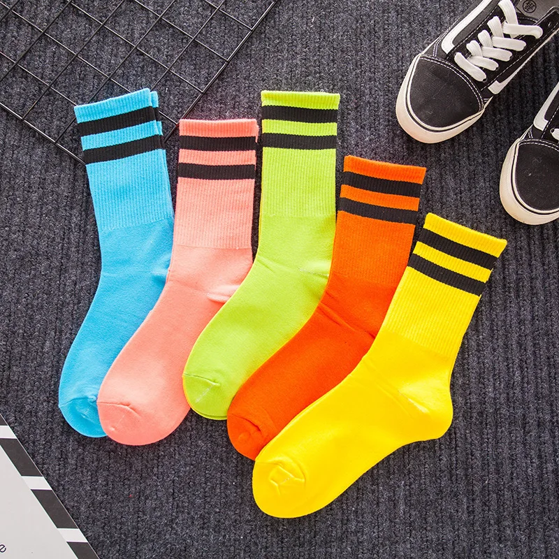 5 pair 5 пар, креативные высококачественные модные женские носки Харадзюку, хлопковые спортивные носки с рисунком, радужные Повседневные носки - Цвет: 5 pair