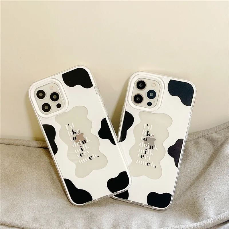 

Fashion Cow pattern Phone Case For iPhone 12 11 Pro Max XS Max X XR 7 8 Plus Cartoon Bear Soft TPU Silicone Back Cover Capa