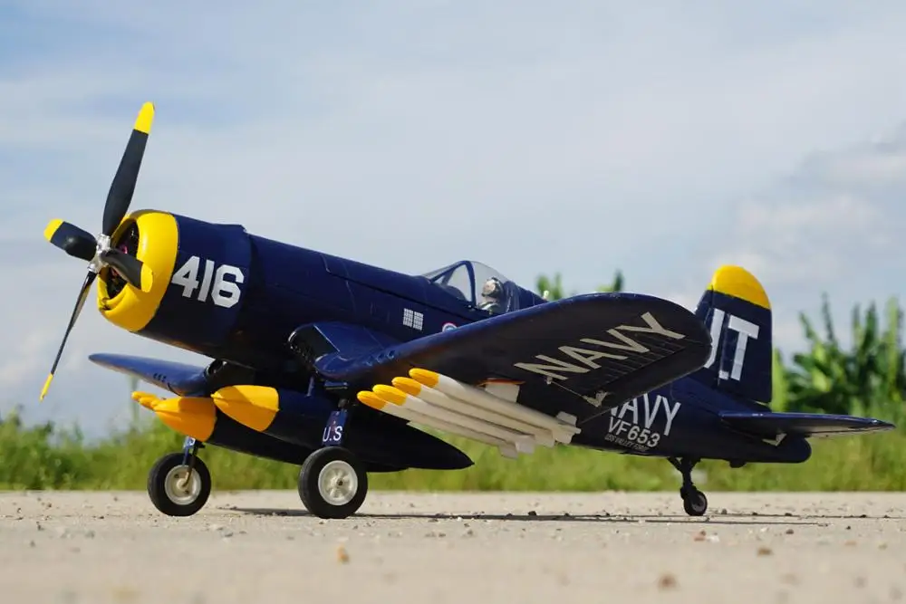 RC игрушечный самолет Уникальный 1200 мм F4U EPO модель с выдвижным шасси PNP