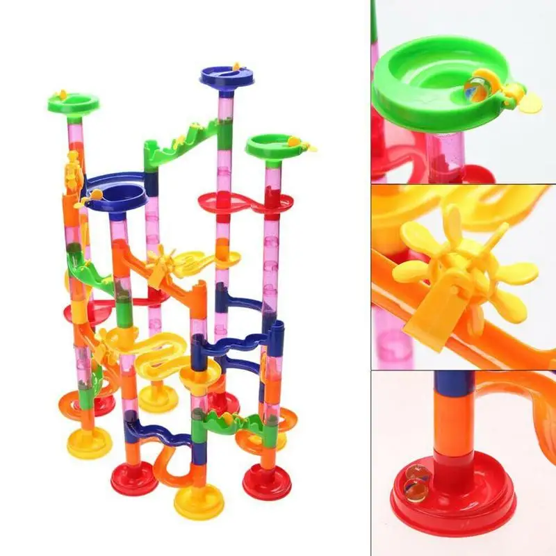 105 шт. Детский конструктор гоночная трасса|Динамические конструкторы с шариками|