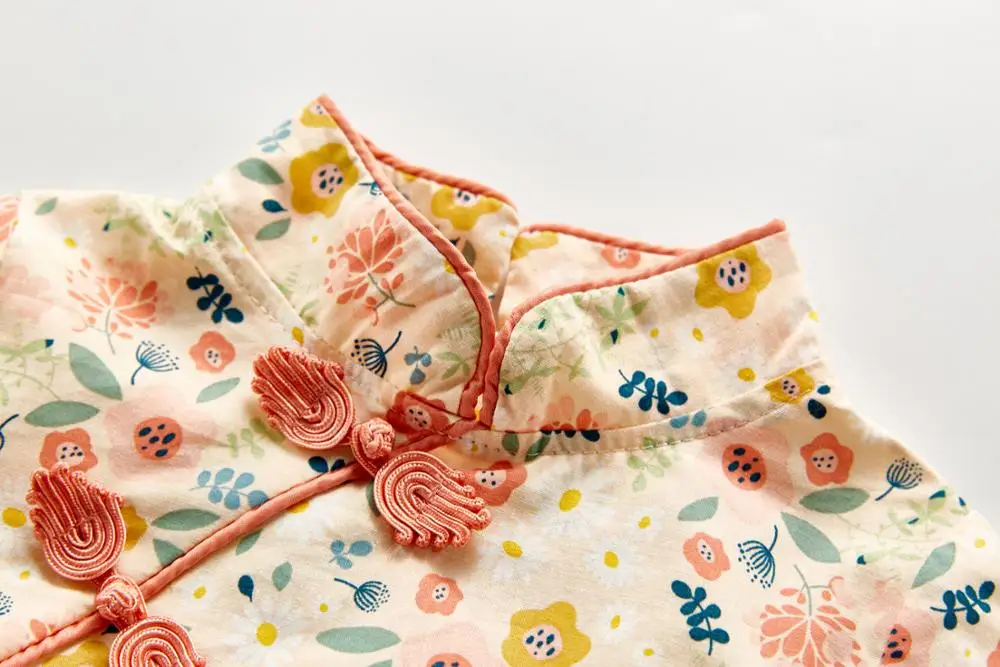 Новинка осени Angoubebe 203H27 китайский стиль платье Ципао с длинными рукавами для