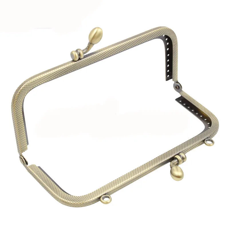10.5-20 cm Square Metal Purse Frame Handle for Clutch Bag Handbag Accessories Making Kiss Clasp Lock Bronze Brass Tone Hardware