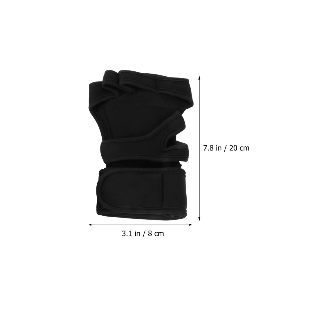 

1 Pair Weightlifting Fingerless Horizontal Bar Glove Gym Training Supplies for Men - Size (Black)