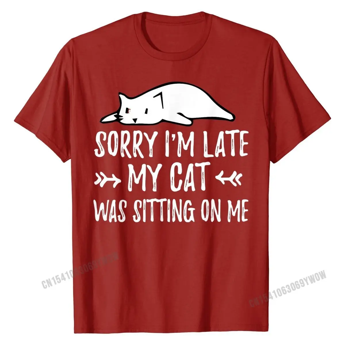 Футболка с забавной кошкой извините я опоздал моя кошка сидела на мне летняя