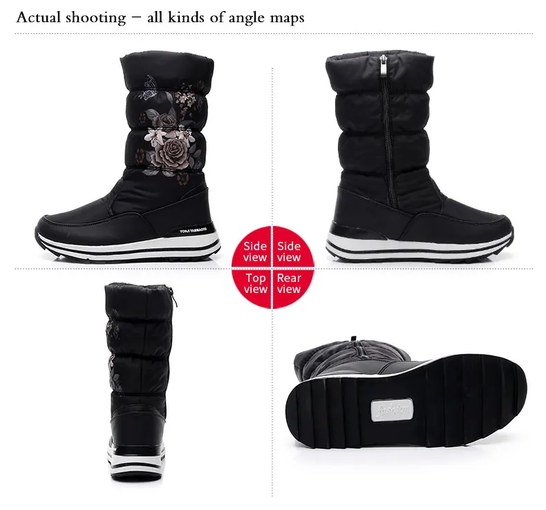 Женские ботинки модные зимние на платформе теплая плюшевая нескользящая