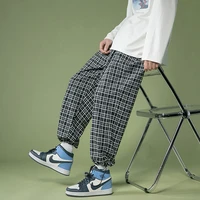 2021 spring and summer new arrivals loose plaid pants casual for boys streetwear sport hip hop fashion flash sale