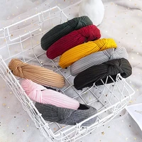 fashion fabric knotted headband solid soft hairband simple pure color vintage hair hoop for women girls hair accessories fg cg76