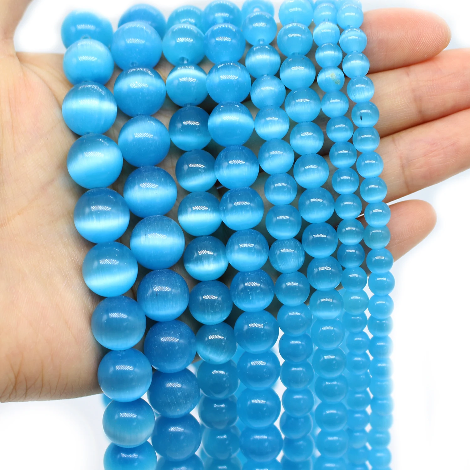 

Oameusa 6mm 8mm 10mm 12mm Round Deep Blue Cat's Eye Agates Beads Loose Beads for Jewelry Making 1 Strand 15" Wholesale