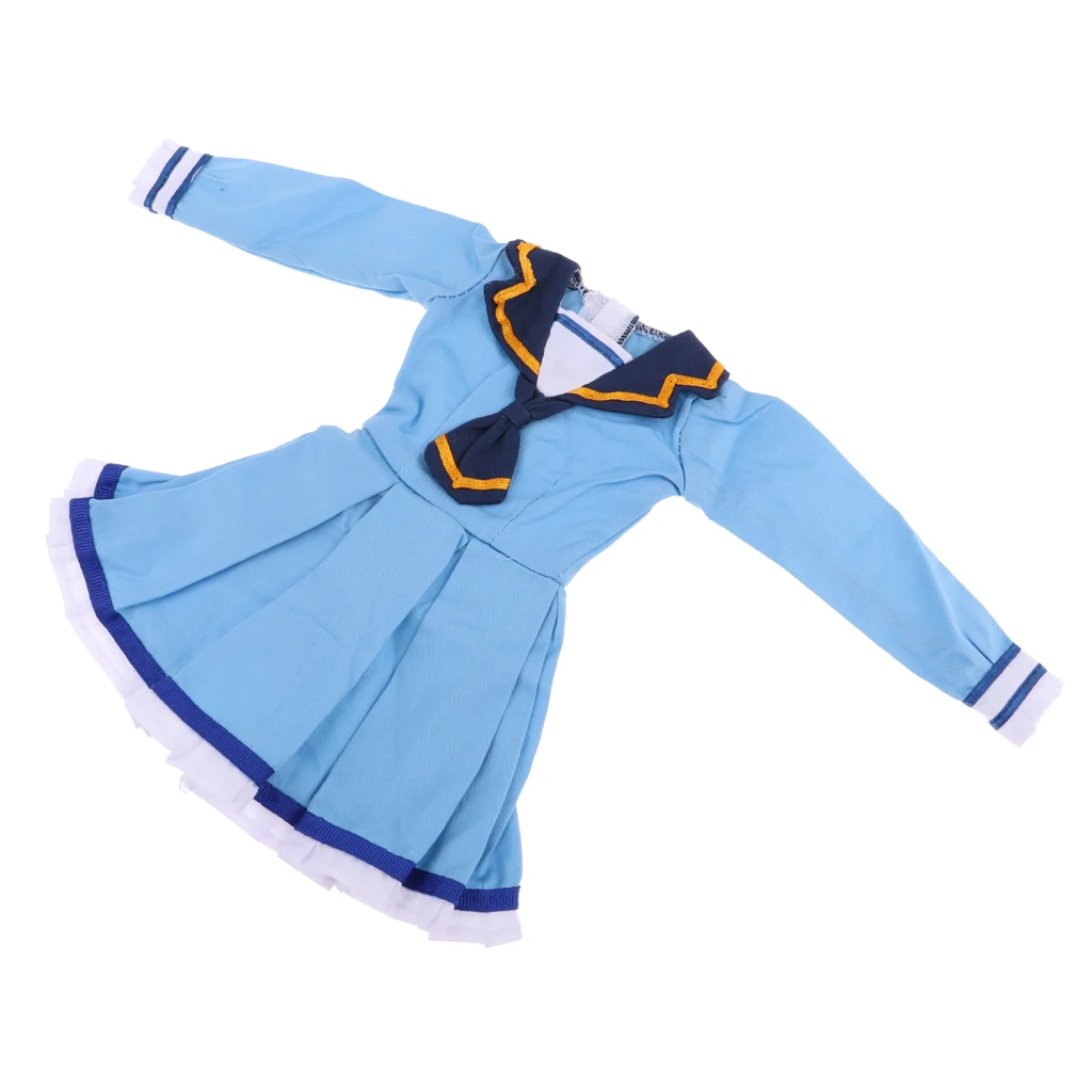 

Handmade College Style Uniform Dress For 1/3 BJD Girl Dolls Accessories Blue
