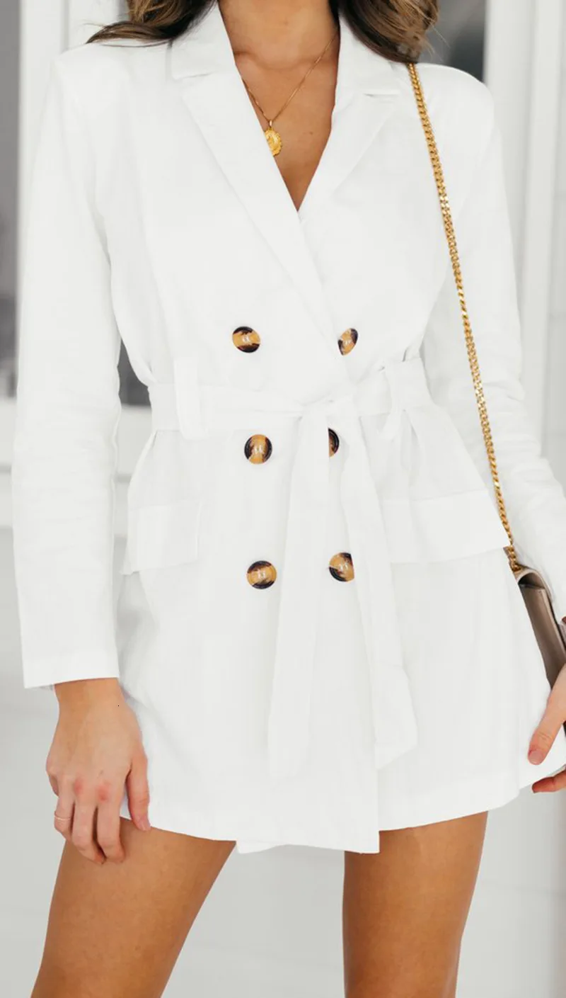 Мини блейзер для женщин модная одежда с длинными рукавами двубортный весенне