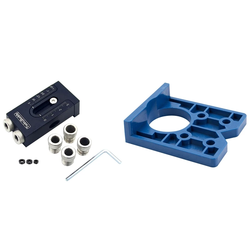 

Wood Jig 35mm Hinge Jig Hole Saw for Carpentry with Pocket Hole Jig Kit 6/8/9.5mm Angle Drill Guide Woodworking Tool