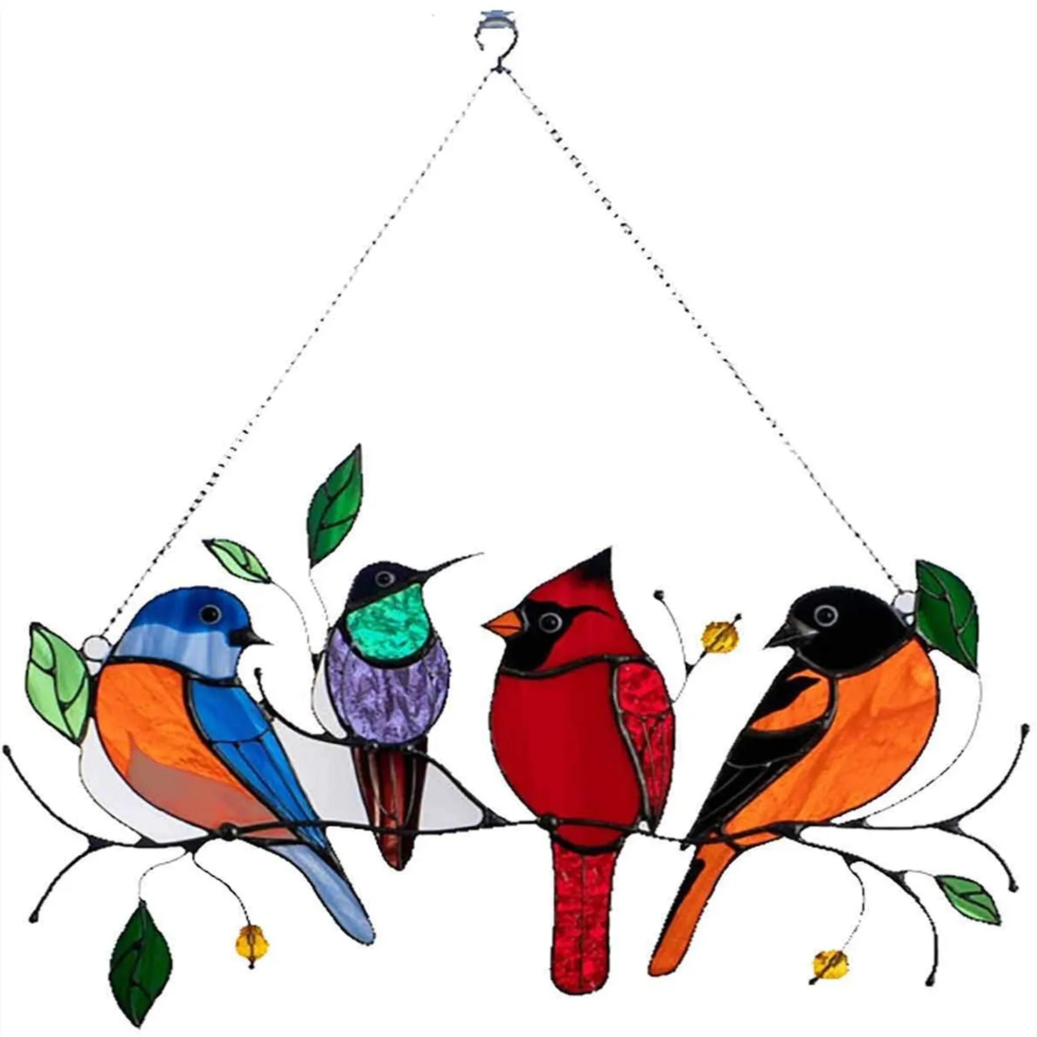 

Mini Stained Bird Glass Window Hangings Acrylic Wall Hanging Birds Decor Room Accessories Scandinavian Decor Mothers Day Gift