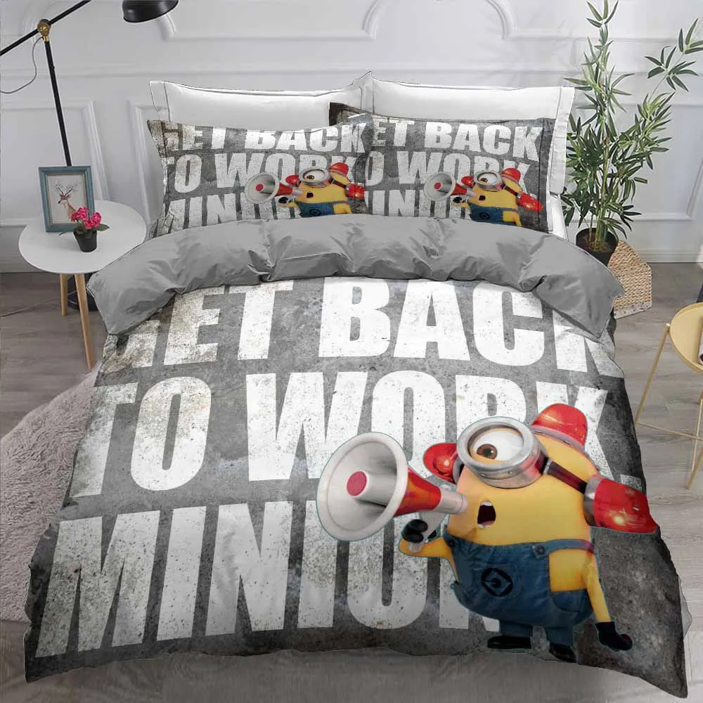 

Bedding Set Cute Cartoon Character Children Bedroom Duvet Cover King Size Yellow Bedclothes Winter 3d Quilt Cover 150 Bed Set