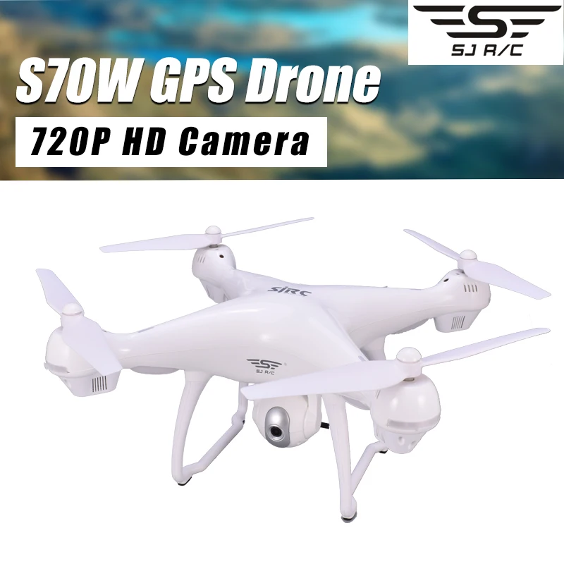 SJRC S70W RC Дрон GPS с Wi Fi FPV 720P широкоугольная HD камера удержание высоты G сенсор Follow Me