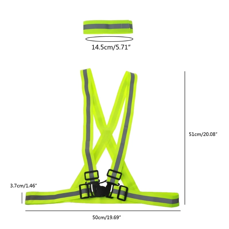 

6Pcs Reflective Vest Bands Kit Night Running Biking Walking Safety Straps Reflector High Visibility Reflective Belt Kit