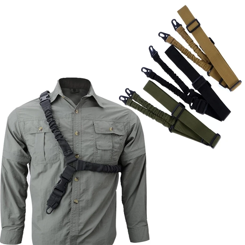 

Tactical Single Point Rifle Sling Shoulder Strap Nylon Adjustable Airsoft Paintball Military Gun Strap Hunting Accessories -40