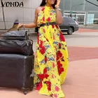 Женское летнее вечернее платье 2022 VONDA, пляжный сарафан, сексуальное платье-комбинация, праздничный сарафан с цветочным принтом, повседневные платья, женское платье