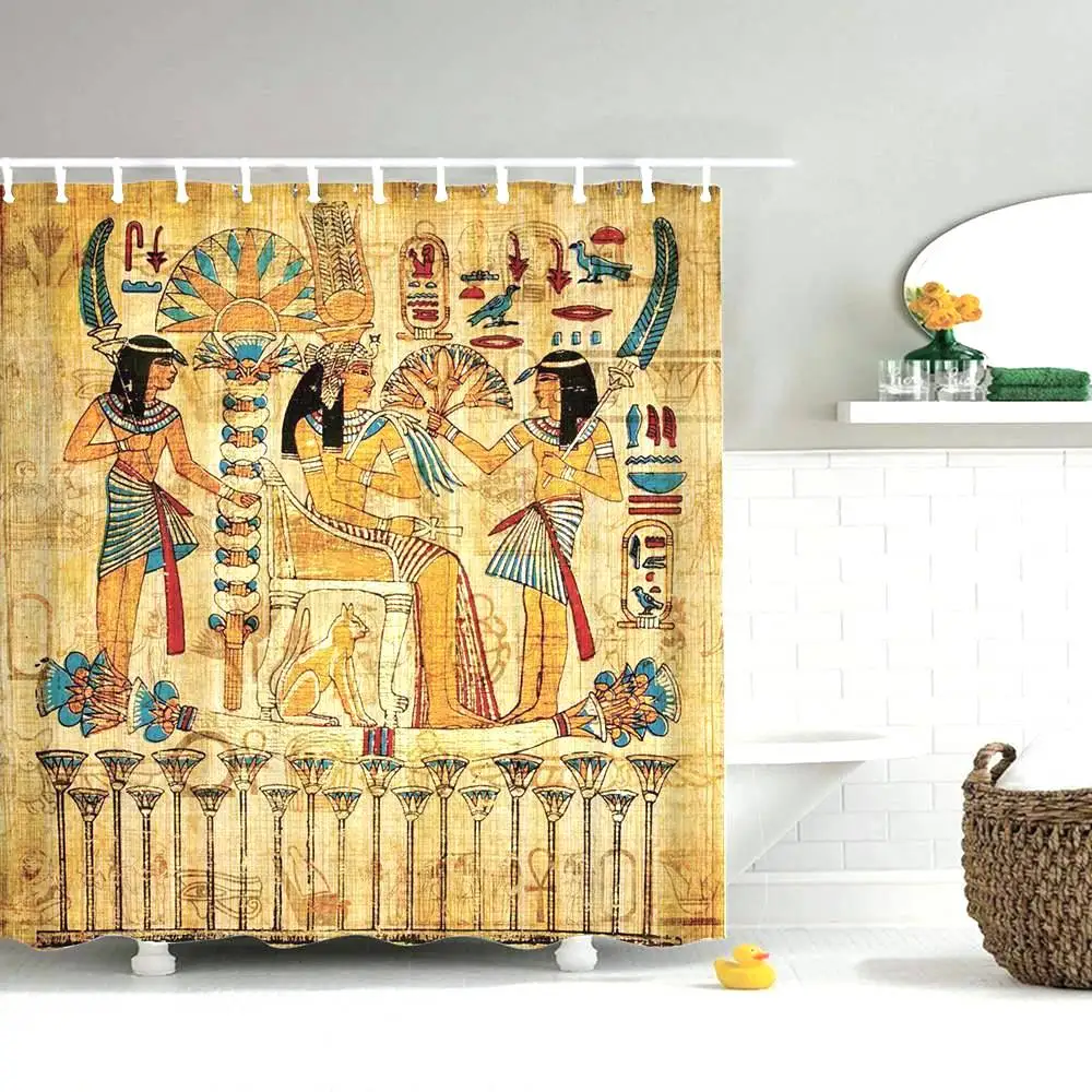 Dafield Античная египетская художественная занавеска для душа устойчивая к плесени